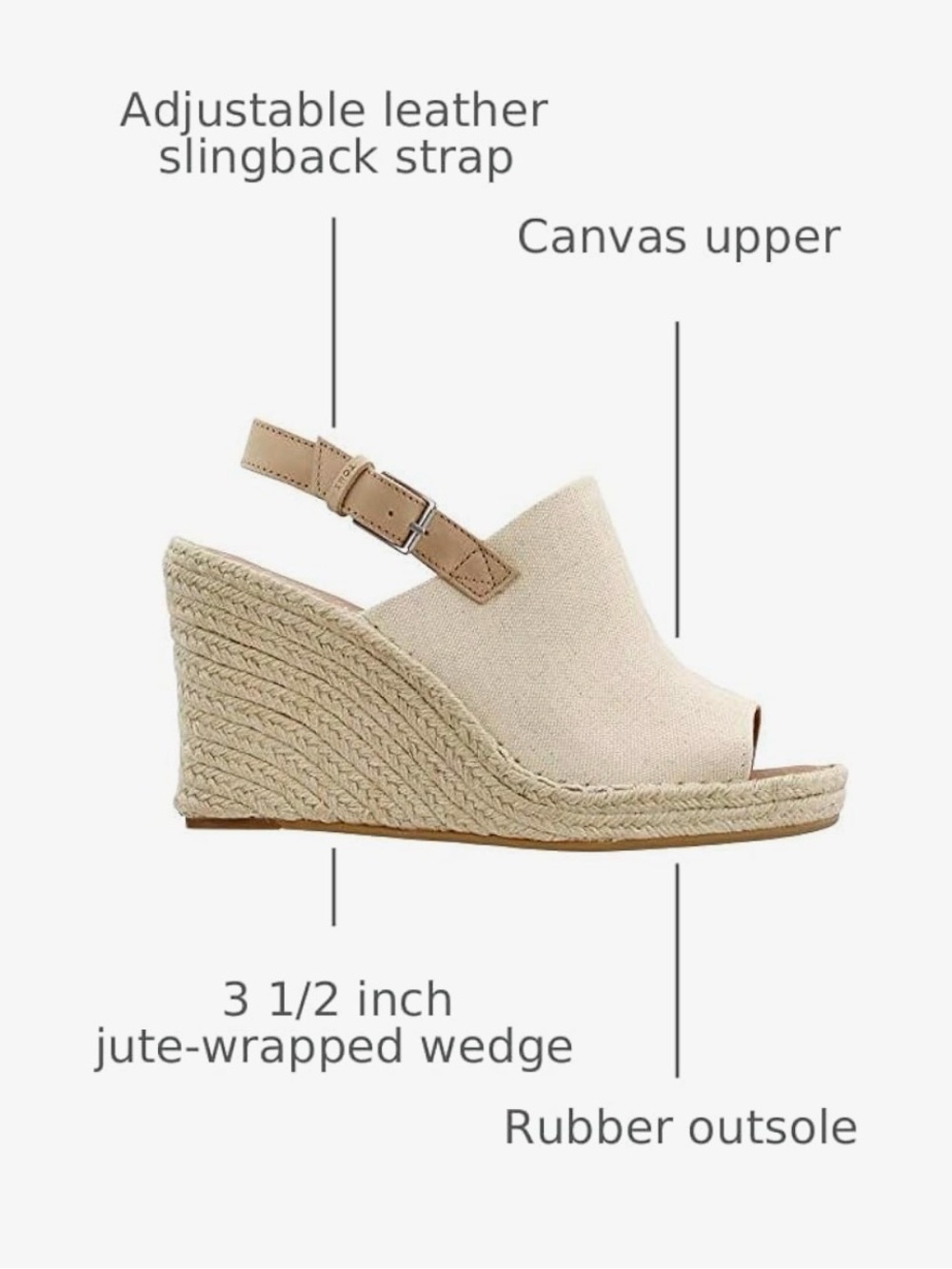NWT TOMS Women's Monica Wedge espadrille sandals - Picture 9 of 9